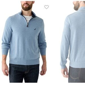 Nautica Blue Mock Neck 1/4 zip 3xLT